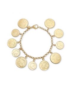 Euro Coin Charm Bracelet in 14k Gold Vermeil