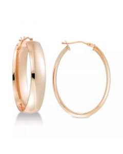 Polished Oval Hoop Earrings in 14k Gold