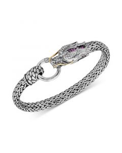 EFFY® Ruby Dragon Statement Bracelet (1/6 ct. t.w.) in Sterling Silver & 14k Gold-Plate