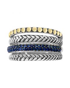 EFFY® Sapphire Multi-Row Stack Look Statement Ring (1/3 ct. t.w.) in Sterling Silver & 18k Gold