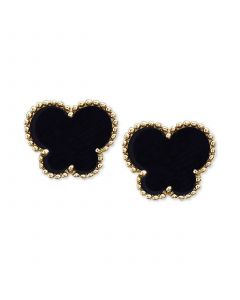 EFFY® Onyx (9 x 7 mm) Butterfly Stud Earrings in 14k Gold