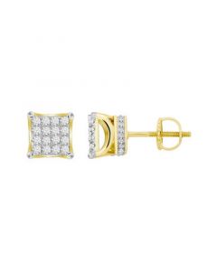 Men's Diamond (1 ct.t.w.) Square Earring Set in 10k Yellow Gold