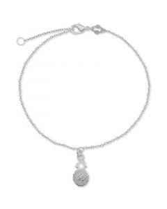 Pineapple Chain Ankle Bracelet in Sterling Silver