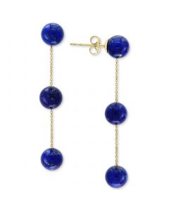 EFFY® Lapis Lazuli (6mm) Triple Drop Earrings in 14k Gold