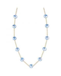 EFFY® Dyed Blue Cultured Freshwater Pearl (5-1/2mm) 18" Collar Necklace in 14k Gold