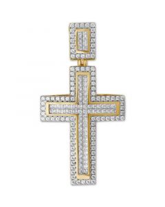 Men's Diamond Cross Pendant (3 ct t.w.) in 10k Gold