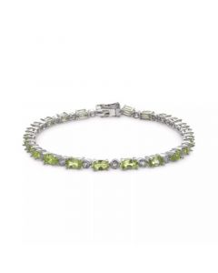 Blue Topaz (8 ct. t.w.) & White Topaz (7/8 ct. t.w.) Tennis Bracelet in Sterling Silver (Also Available In Aquamarine, Peridot and Opal)