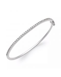 Sterling Silver Cubic Zirconia Bangle Bracelet (1-3/4 ct. t.w.) (Also available in 14k Gold over Sterling Silver)