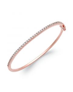 Arabella 14k Rose Gold over Sterling Silver Cubic Zirconia Bangle Bracelet (1-3/4 ct. t.w.)