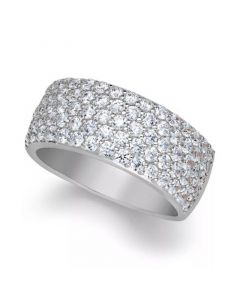 Arabella Sterling Silver Ring, Cubic Zirconia Pave Band