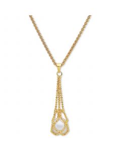 EFFY® Cultured Freshwater Pearl 18" Pendant Necklace (11-1/2mm) in 18k Gold-Plate Over Sterling Silver