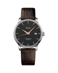 Men's Swiss Automatic Baroncelli Brown Leather Strap Watch 40mm