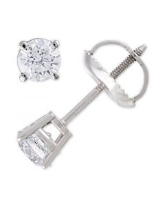 Certified Diamond Stud Earrings (1/2 ct. t.w.) in 14k White Gold