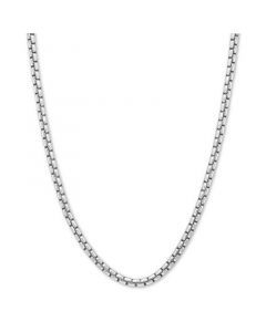 EFFY® Rounded Box Link 24" Chain Necklace in Sterling Silver