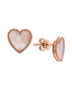 EFFY® Mother-of-Pearl Heart Stud Earrings in 14k Rose Gold