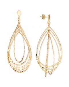 Textured Multi-Teardrop Drop Earrings in 14k Gold-Plated Sterling Silver