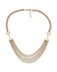 Multi-Row Statement Necklace in 14k Gold, 17" + 1" extender