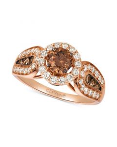 Chocolate Diamonds® (5/8 ct. t.w.) & Nude Diamonds™ (1/2 ct. t.w.) Statement Ring in 14k Rose Gold & 14k White Gold