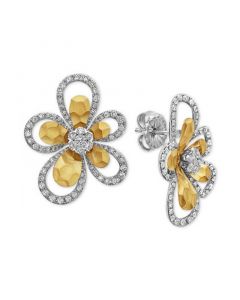 EFFY® Diamond Flower Drop Earrings (1-1/3 ct. t.w.) in 14k Gold & White Gold