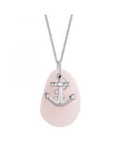 Pendant Necklace with Anchor Charm in Sterling Silver