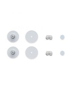 8-Pc. Set Earring Backs in White Plastic & 14k White Gold