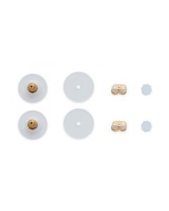 8-Pc. Set Earring Backs in White Plastic & 14k Gold