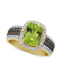 Peridot (2-5/8 ct. t.w.) & Diamond (5/8 ct. t.w.) Statement Ring in 14k Gold