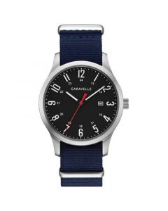 Men's Blue Nylon Strap Watch 40mm Box Set