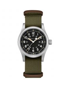 Unisex Swiss Mechanical Khaki Field Green Nato Fabric Strap Watch 38mm