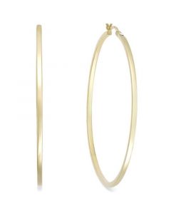 Square Tube Hoop Earrings in 14k Gold Vermeil, 60mm (Also in Sterling Silver)