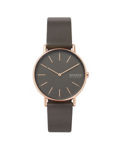 Women's Signatur Charcoal Leather Strap Watch 38mm