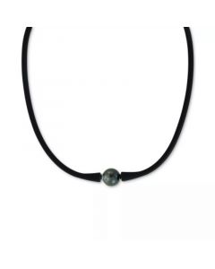 EFFY® Black Cultured Freshwater Pearl (11mm) Silicone Rubber 14" Choker Necklace (Also available in Gray)