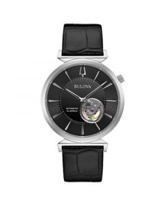 Men's Automatic Regatta Black Leather Strap Watch 40mm