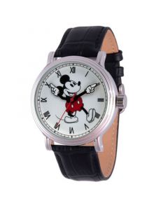 Men's Disney Mickey Mouse Black Strap Watch 44mm