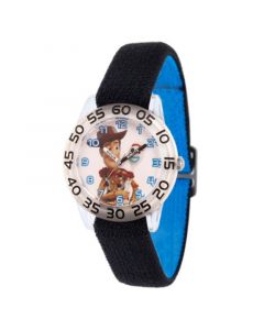 Boy's Disney Toy Story 4 Woody Forky Black Plastic Time Teacher Strap Watch 32mm