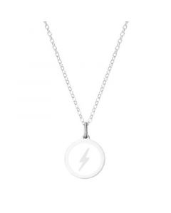 Mini Lightning Pendant Necklace in Sterling Silver and Enamel, 16" + 2" Extender