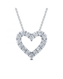 Diamond 18" Heart Pendant Necklace (2 ct. t.w.) in 14k White Gold